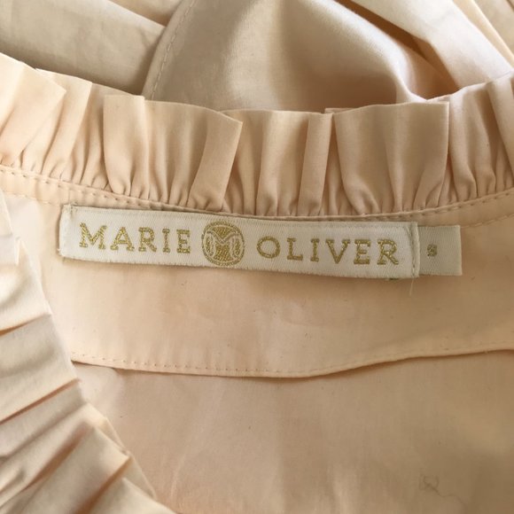 Marie Oliver Emery Mini Dress Womens Small Macadamia Cream VNeck Flutter Sleeve - Picture 7 of 13